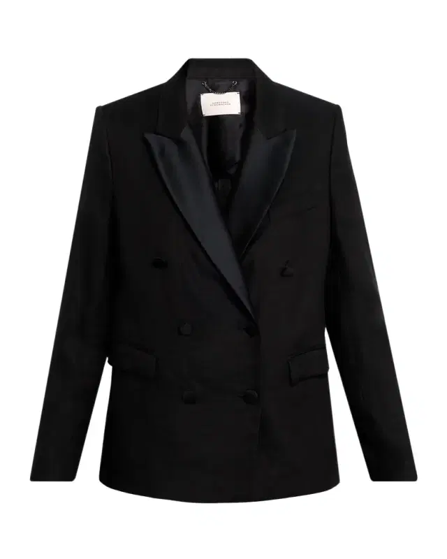 Dorothee Schumacher Casual Sophistication Linen-Cotton Tuxedo Blazer