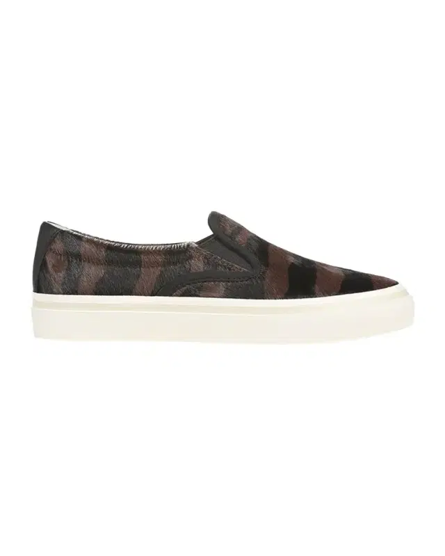 Blair Striped Calf Hair Slip-On Sneakers