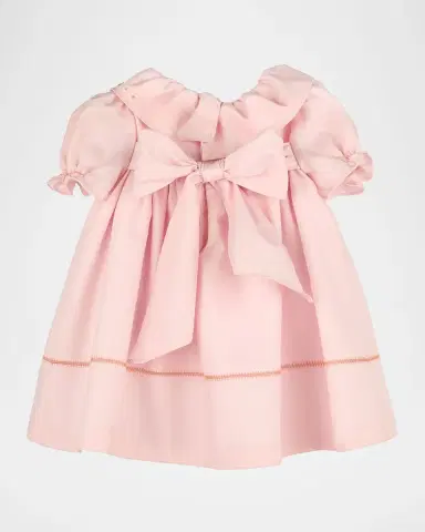 Luli & Me Girl 's Pumpkin Embroidered Ruffled Cotton Dress, Size 3M-24M | Thumbnail 2
