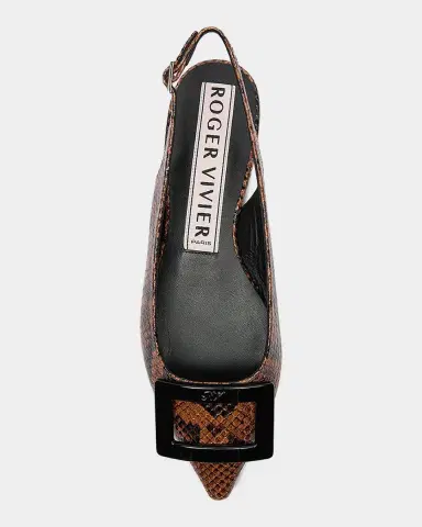 Roger Vivier Gommettine Croc-Embossed Leather Slingback Ballerina Flats | Thumbnail 3 Roger Vivier Gommettine Croc-Embossed Leather Slingback Ballerina Flats | Thumbnail 3