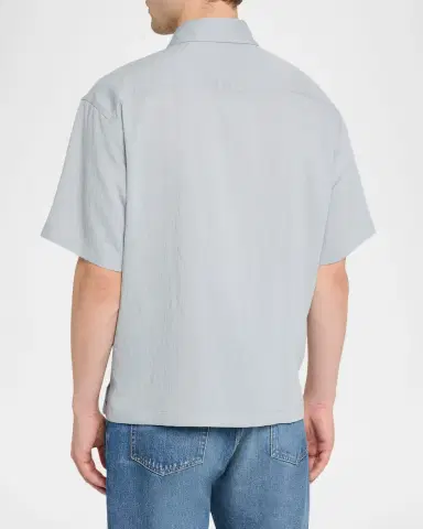 Frame Men's Viscose Blend Pocket Short-Sleeve Shirt | Thumbnail 3