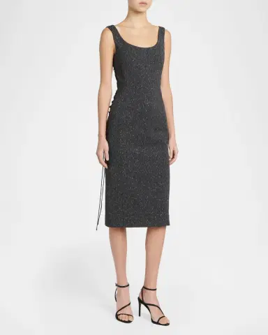 Alexander McQueen Sleeveless Laced Sheath Dress | Thumbnail 4 Alexander McQueen Sleeveless Laced Sheath Dress | Thumbnail 4
