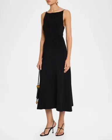 Theory Square-Neck Sleeveless Midi Dress | Thumbnail 4
