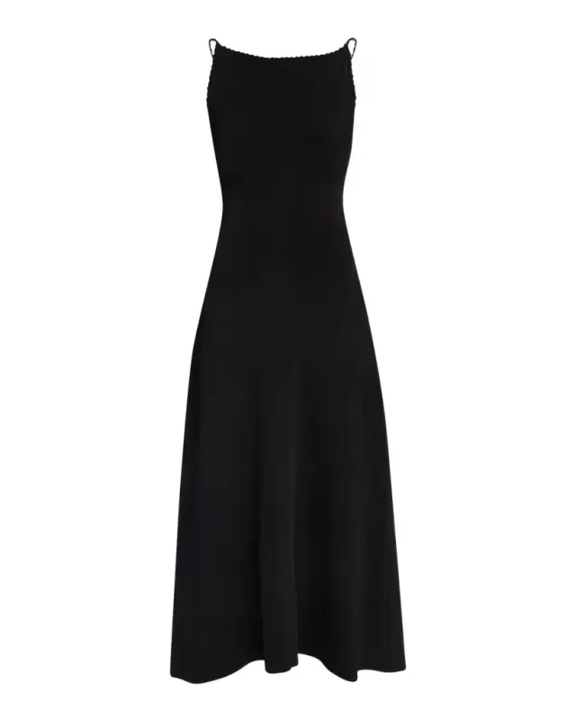 Square-Neck Sleeveless Midi Dress