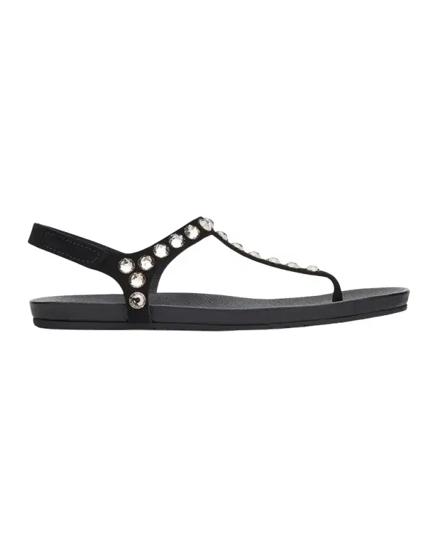 Pedro Garcia Judith Embellished Suede Flat Thong Sandals