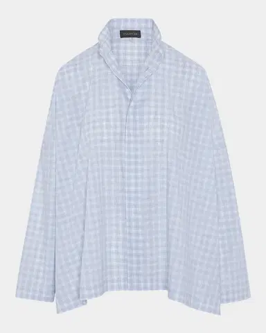 Eskandar Triple-Plaid Cotton Wide Longer Back Shirt Jacket | Thumbnail 6 Eskandar Triple-Plaid Cotton Wide Longer Back Shirt Jacket | Thumbnail 6
