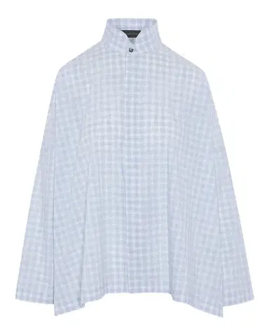 Eskandar Triple-Plaid Cotton Wide Longer Back Shirt Jacket | Thumbnail 1 Eskandar Triple-Plaid Cotton Wide Longer Back Shirt Jacket | Thumbnail 1