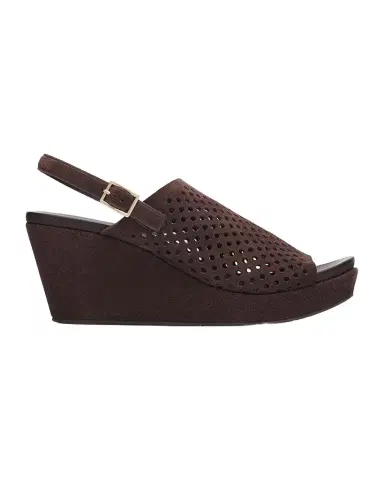 PEDRO GARCIA 75mm Alvara Perforated Suede Wedge Sandals | Thumbnail 1