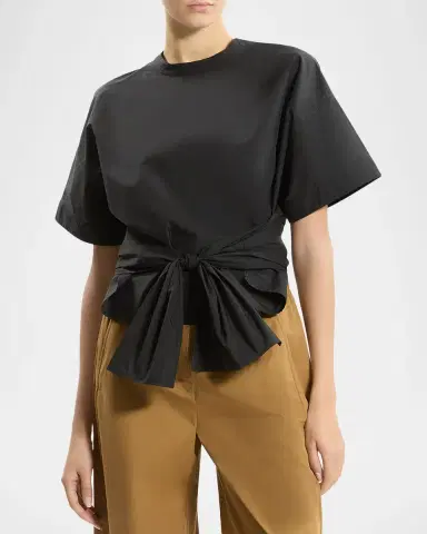 Theory Boxy Tie-Front Top | Thumbnail 4 Theory Boxy Tie-Front Top | Thumbnail 4