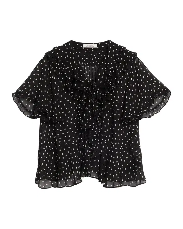 Dorothee Schumacher Dancing Dots Blouse in Crinkle Viscose Georgette