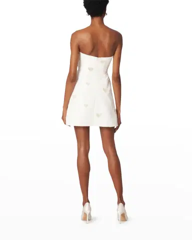 Carolina Herrera Pearl Heart Beaded Strapless Mini Dress | Thumbnail 2 Carolina Herrera Pearl Heart Beaded Strapless Mini Dress | Thumbnail 2