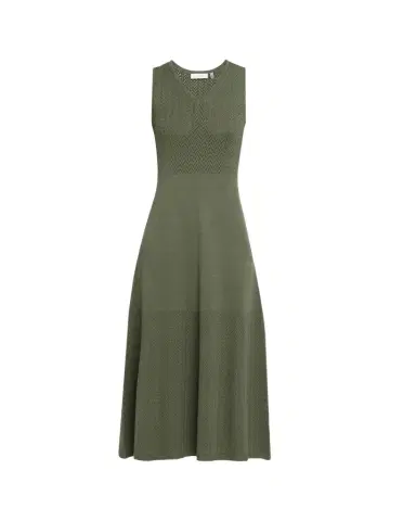 Elie Tahari The Elena Pointelle-Knit Midi Sweater Dress | Thumbnail 1 Elie Tahari The Elena Pointelle-Knit Midi Sweater Dress | Thumbnail 1