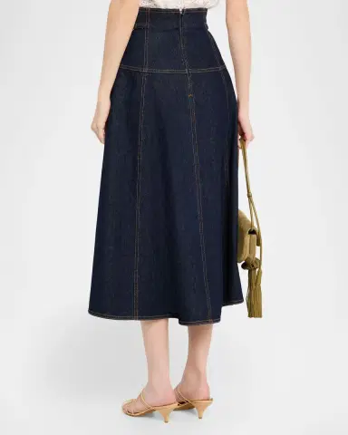 Ulla Johnson Brigette Denim Midi Skirt | Thumbnail 3