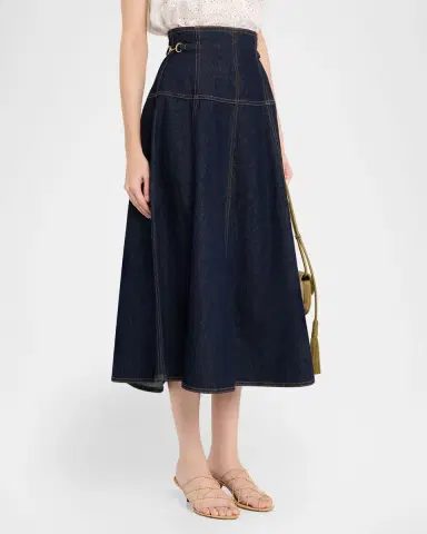 Ulla Johnson Brigette Denim Midi Skirt | Thumbnail 4