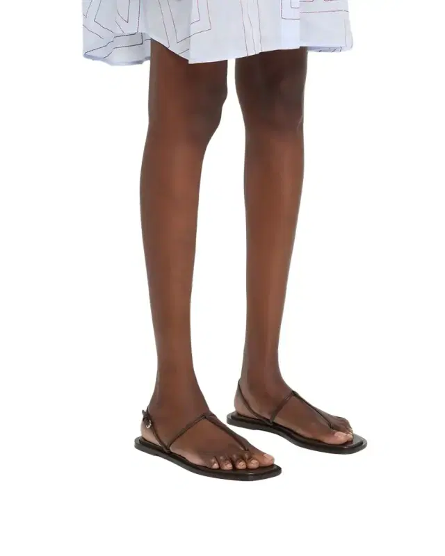 Toteme T-Strap Nappa Leather Flat Thong Sandals