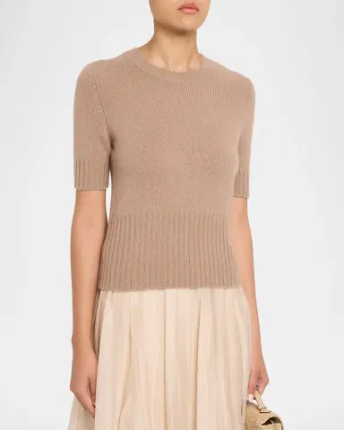 Vince Wool & Cashmere Short-Sleeve Sweater | Thumbnail 4 Vince Wool & Cashmere Short-Sleeve Sweater | Thumbnail 4
