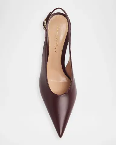 Gianvito Rossi 95mm Sofia Leather Slingback Pumps | Thumbnail 5