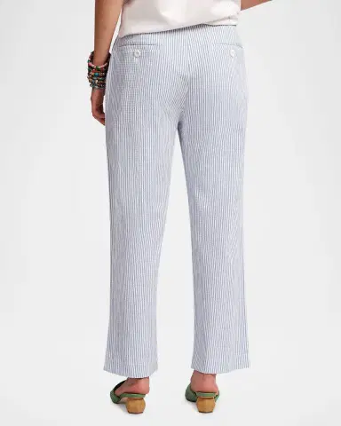 Frances Valentine Coleman Cropped Striped Seersucker Pants | Thumbnail 2