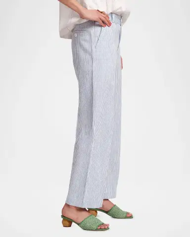 Frances Valentine Coleman Cropped Striped Seersucker Pants | Thumbnail 5