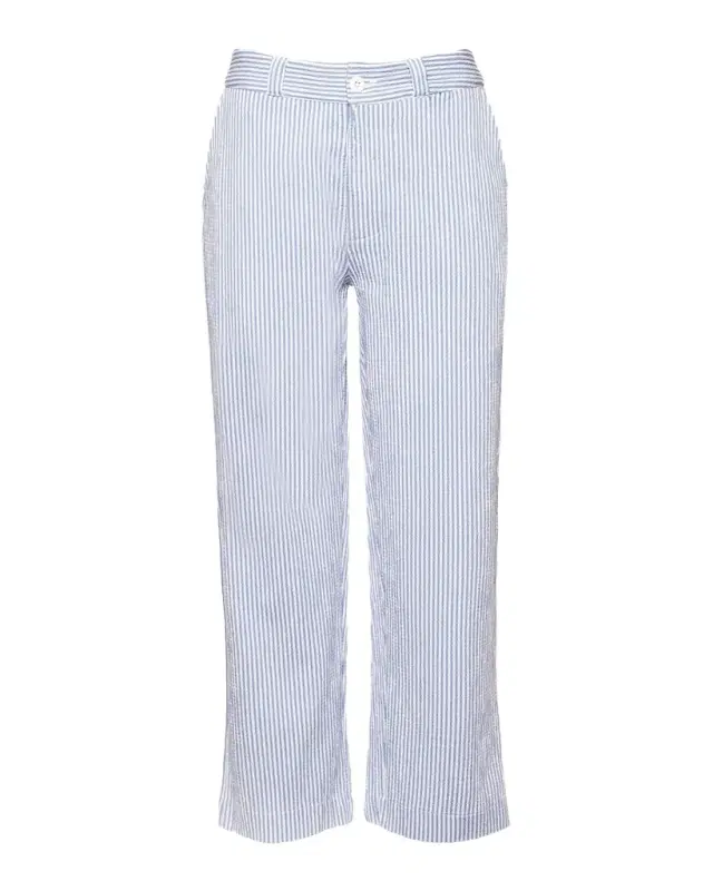 Coleman Cropped Striped Seersucker Pants