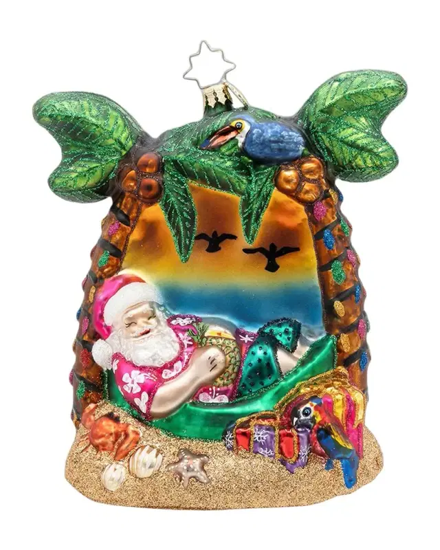 Christopher Radko Santa's Breezy Break Christmas Ornament