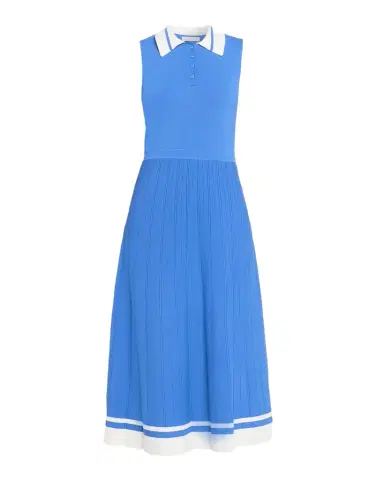 Elie Tahari Elizabeth Sleeveless Striped Knit Polo Midi Dress | Thumbnail 1