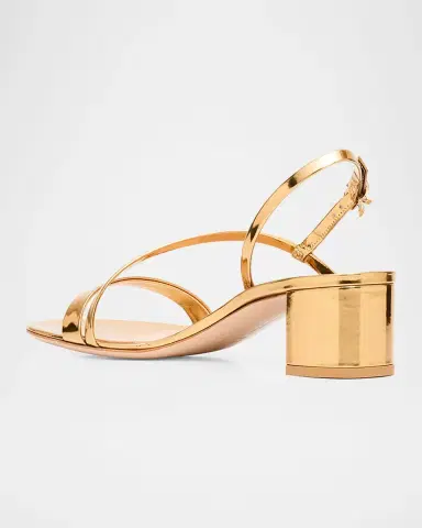 Gianvito Rossi 45mm Betsey Metallic Leather Sandals | Thumbnail 3 Gianvito Rossi 45mm Betsey Metallic Leather Sandals | Thumbnail 3