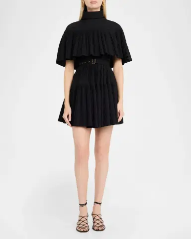 Ulla Johnson Lucille Pleated Wool Cape Dress | Thumbnail 2