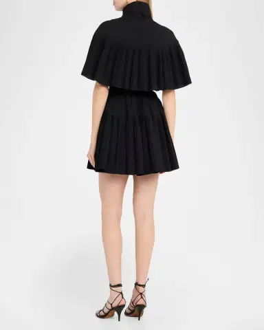 Ulla Johnson Lucille Pleated Wool Cape Dress | Thumbnail 3