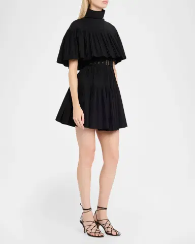 Ulla Johnson Lucille Pleated Wool Cape Dress | Thumbnail 4