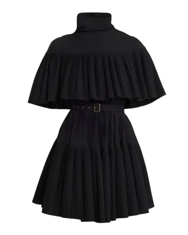Ulla Johnson Lucille Pleated Wool Cape Dress