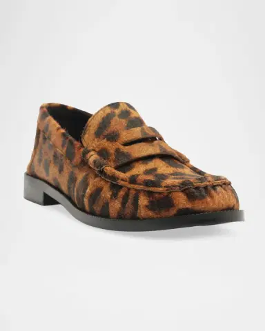 Schutz Tyche Leopard Calf Hair Penny Loafers | Thumbnail 2 Schutz Tyche Leopard Calf Hair Penny Loafers | Thumbnail 2