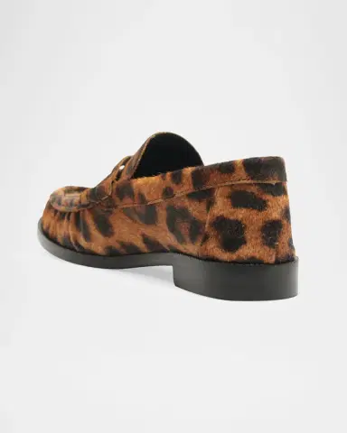 Schutz Tyche Leopard Calf Hair Penny Loafers | Thumbnail 3 Schutz Tyche Leopard Calf Hair Penny Loafers | Thumbnail 3