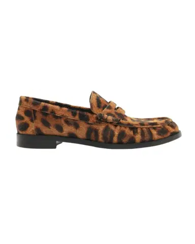 Schutz Tyche Leopard Calf Hair Penny Loafers | Thumbnail 1 Schutz Tyche Leopard Calf Hair Penny Loafers | Thumbnail 1
