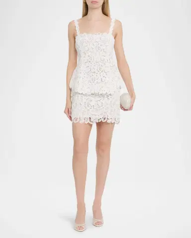 Simkhai Rylin Floral Raffia Lace Mini Dress | Thumbnail 2 Simkhai Rylin Floral Raffia Lace Mini Dress | Thumbnail 2