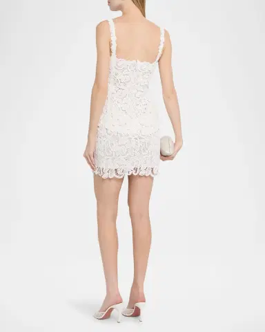 Simkhai Rylin Floral Raffia Lace Mini Dress | Thumbnail 3 Simkhai Rylin Floral Raffia Lace Mini Dress | Thumbnail 3