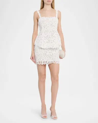 Simkhai Rylin Floral Raffia Lace Mini Dress | Thumbnail 4 Simkhai Rylin Floral Raffia Lace Mini Dress | Thumbnail 4