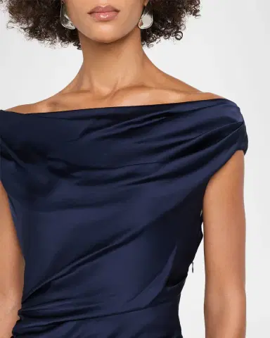 SIMKHAI Elinne Draped Off-Shoulder Column Gown | Thumbnail 5 SIMKHAI Elinne Draped Off-Shoulder Column Gown | Thumbnail 5