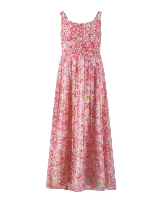 Mac Duggal Girl 's Floral Print Ruffle Dress, Size 2-14