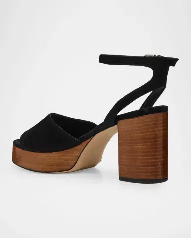 TOTEME 100mm Suede Platform Sandals | Thumbnail 3