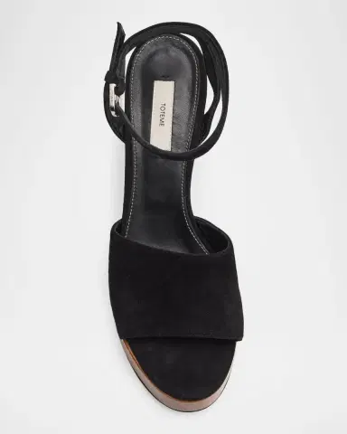 TOTEME 100mm Suede Platform Sandals | Thumbnail 4