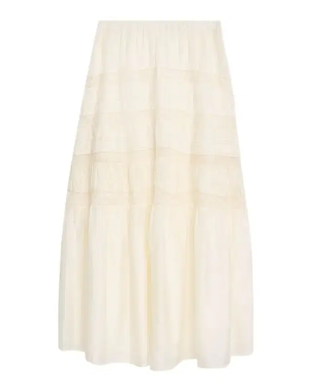 LoveShackFancy Nivine Silk Lace Maxi Skirt