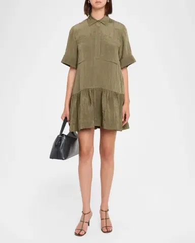 Simkhai Cris Short-Sleeve Shirtdress | Thumbnail 2 Simkhai Cris Short-Sleeve Shirtdress | Thumbnail 2