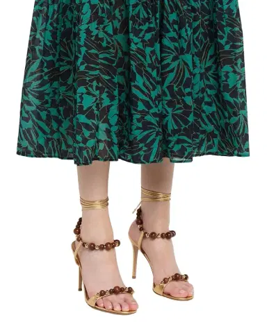 Gianvito Rossi 95mm Beaded Metallic Nappa Leather Ankle-Tie Sandals | Thumbnail 1