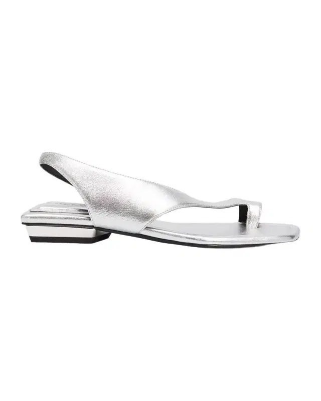 rag & bone Liv Metallic Leather Flat Toe-Ring Sandals