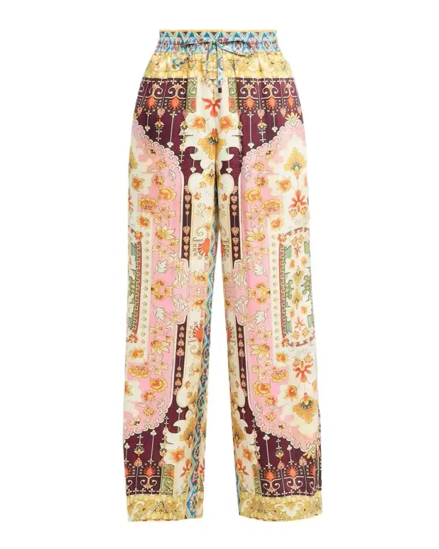 Elie Tahari The Lior Baroque Floral Wide-Leg Pants