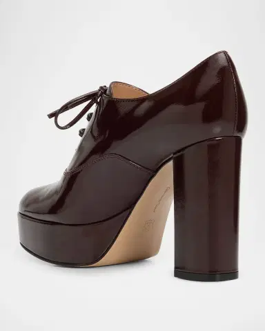 Gianvito Rossi 70mm Vicky Patent Leather Oxford Platform Pumps | Thumbnail 3