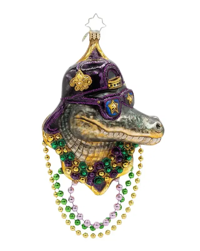 Christopher Radko Gator Gras Christmas Ornament