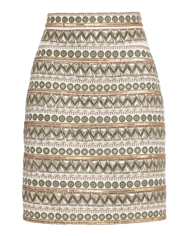 Elie Tahari The Tate Beaded Embroidered Skirt