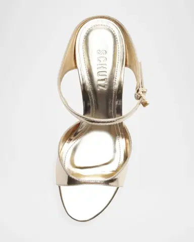 Schutz 75mm Lyra Metallic Leather Sandals | Thumbnail 4